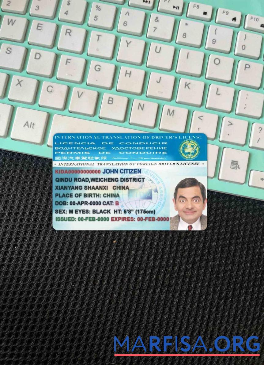 Realistic International Translation of drivers license photolook real example